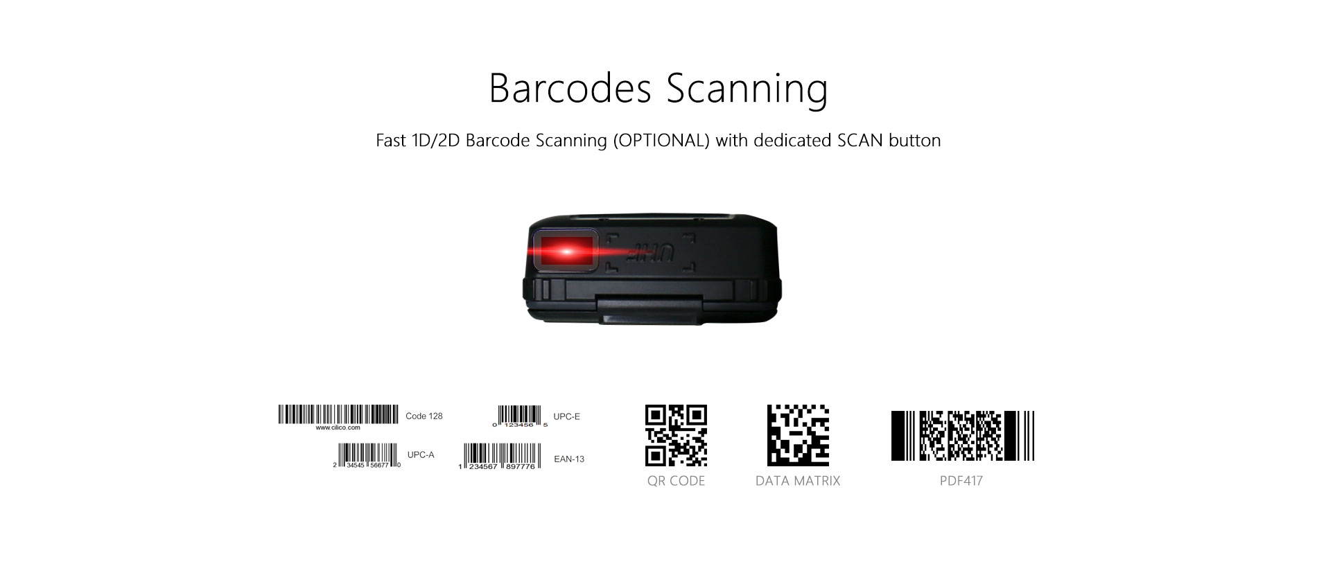 Barcode scanner smart device with printer