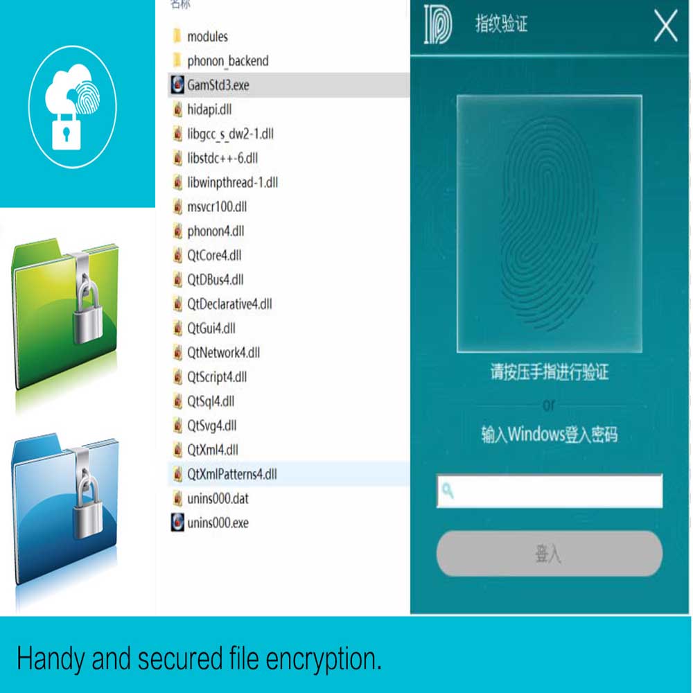 File encryption fingerprint mouse