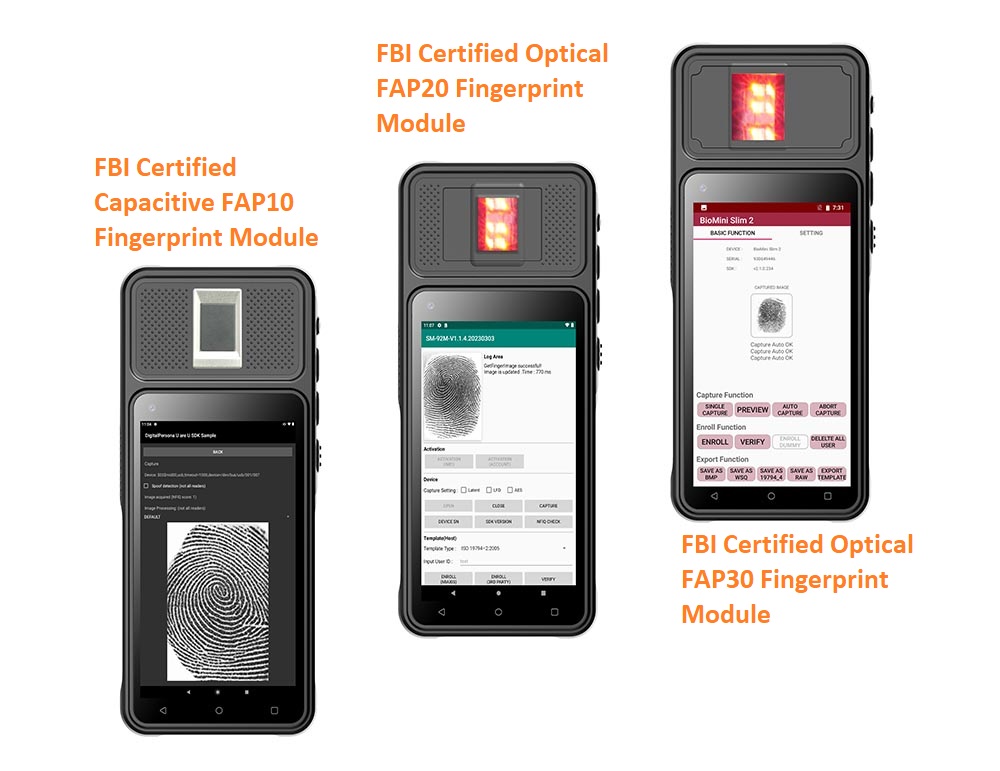 Terminal biométrico android de mano