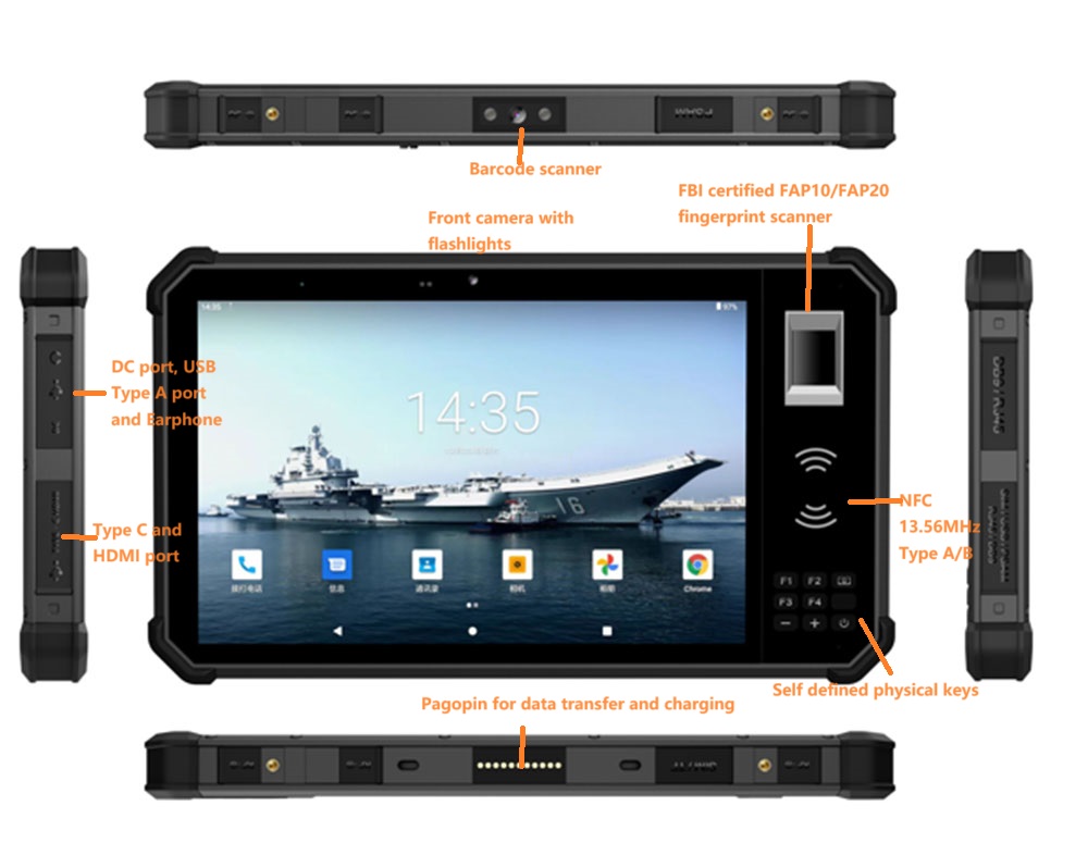 Tableta biométrica IP68