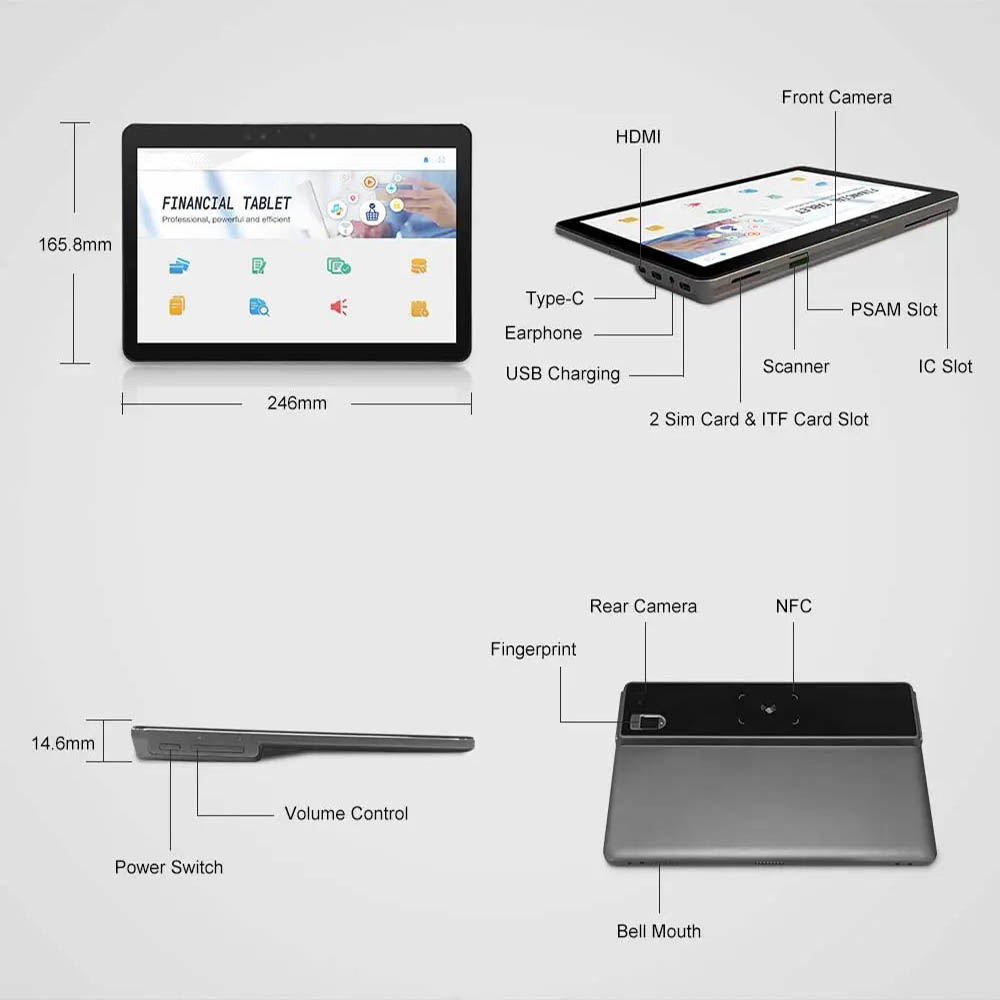 Biometric bank tablet pc