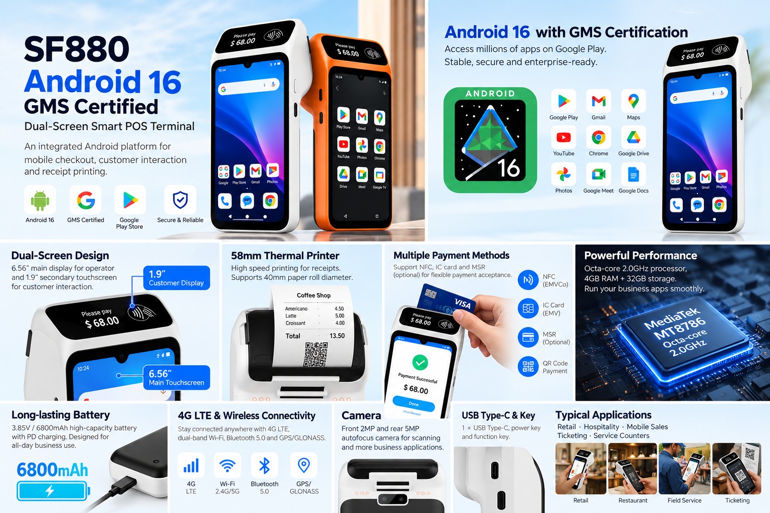 Android 16 GMS certified POS