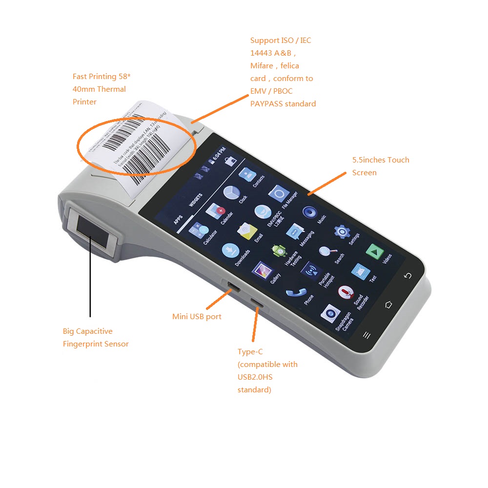 video del terminal de la autenticación de la identificación de kyc de la huella dactilar de android del PDA 4g