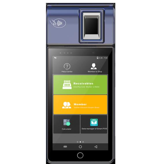 Android EMV POS modelo T1 para agregar un módulo de huellas dactilares certificado por el FBI
